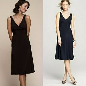 J. Crew Sophia silk black midi dress
